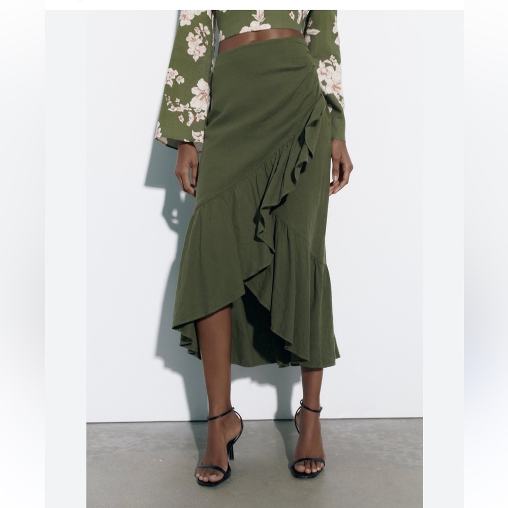 Zara linen blend skirt